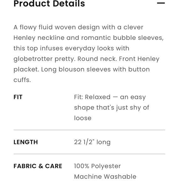 Loft Ribbon Bubble Sleeve Henley Top - Picture 11 of 11